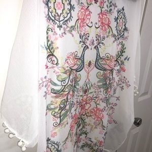 White embroidered beach cover up